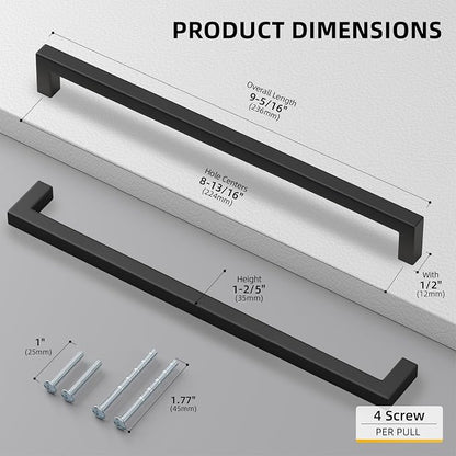 goldenwarm Black Matte Cabinet Pulls Kitchen Bathroom Door Drawer Closet - Image 2