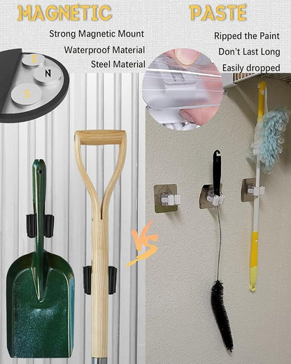 Magnetic Mop Holder, No Drilling Black Steel Magnetic Tool Mount - Image 3
