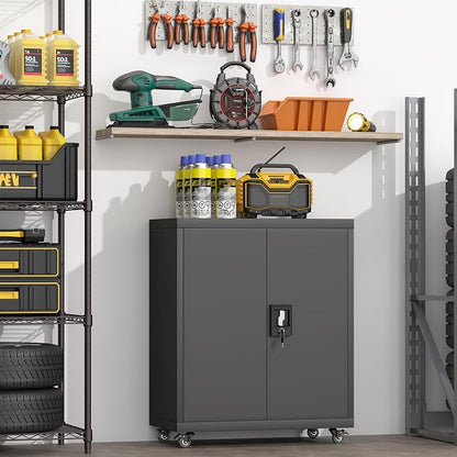 GREATMEET 31.5" H Metal Garage Storage Cabinet - Image 2