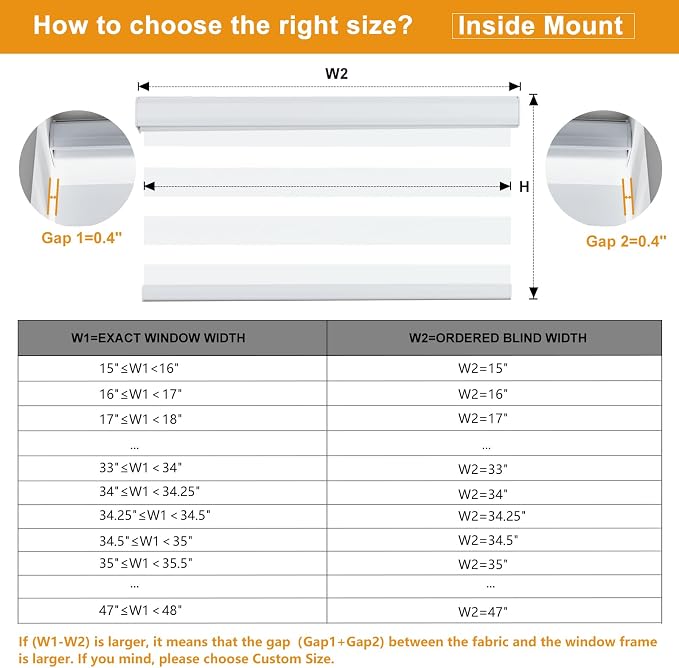 Persilux Zebra Roller Shades for Windows, Privacy Roller Blinds for Windows - Image 7