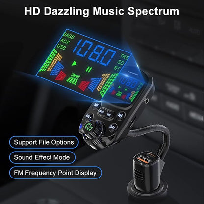Bluetooth 5.3 FM Transmitter for Car- SOARUN Bluetooth Car Adapter PD30W & USB - Image 6