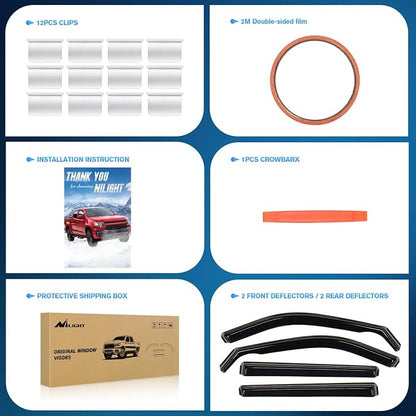 Nilight Vent Window Visors for Jeep Compass 2017 2018 2019 2020 2021 2022 2023 - Image 6