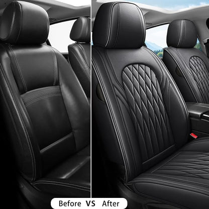WELLDO Car Seat Covers Front Seats, Leather Seat Covers - Image 5