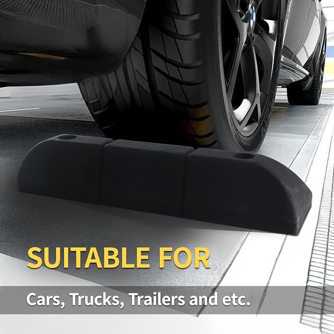 Parking Stopper for Garage Parking Aid 2 Pack Block, Car Truck Curb Floor - Image 5