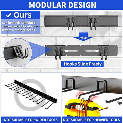 Garage Organization Tool Organizer Wall Mount, 48inch Heavy Duty Garden Tool - Image 4