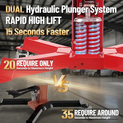 Transmission Jack with 2 Stage Hydraulic Ram, 1322 LBS Hydraulic Telescoping - Image 3