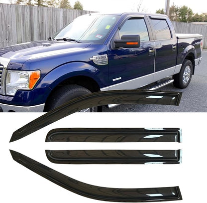4pcs Original Shatterproof Outside Mount Style Window Rain Guard Shield Side by Deebior