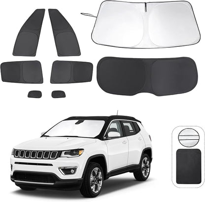 TINGLU Window Shades for Jeep Compass 2017-2024 Accessorie Car Side Full by TINGLU