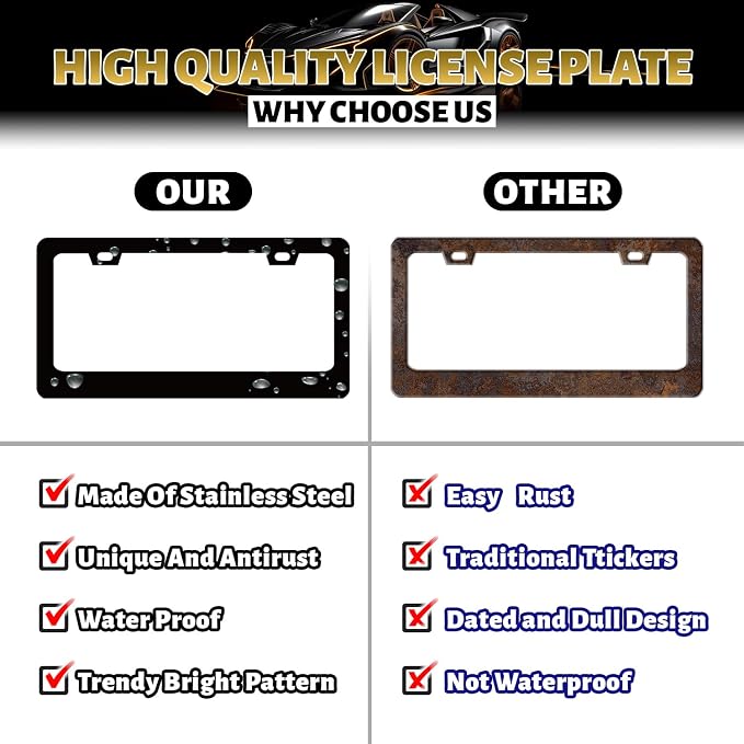 Brown White Cows Print License Plate Frame Animals License Plate Holder - Image 4