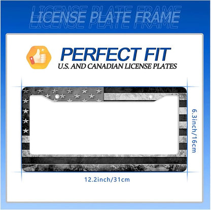 Grey Black American Flag License Plate Frame Vintage USA Flag License Plate - Image 7