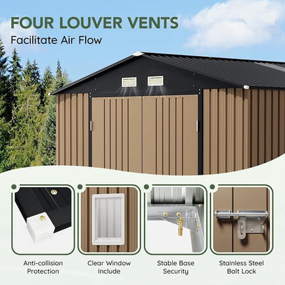 10x12 FT Outdoor Metal Storage Shed - Image 5