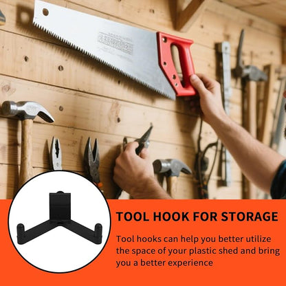 3Pcs Tool Hooks for Storage, ABS Shed Hooks Wall Shed Hanger Garage - Image 6