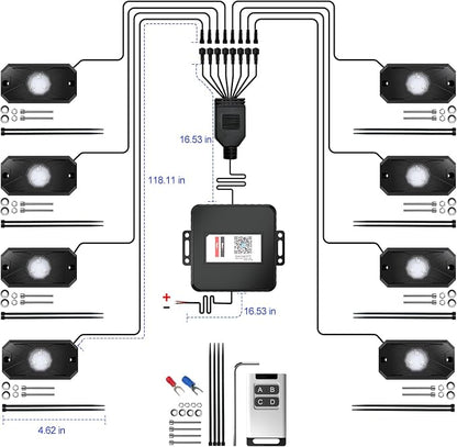 YiLaie RGB LED Rock Lights Kit 8Pods - Image 7