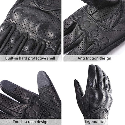 Harssidanzar Leather Motorcycle Gloves - Image 2