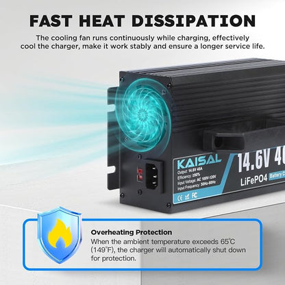 12V 40A Lithium Battery Charger 14.6V LiFePO4 Battery Charger - Image 9