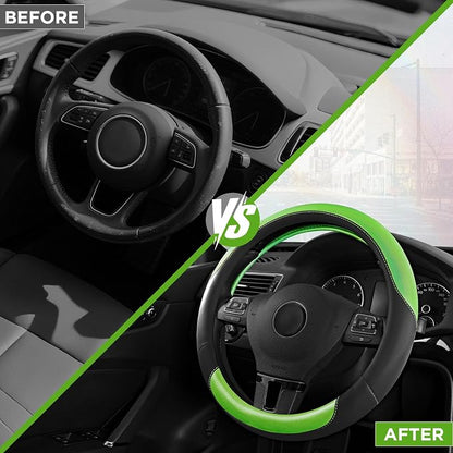 Road Comforts Steering Wheel Cover – Breathable Leather Steering Wheel Cover - Image 3