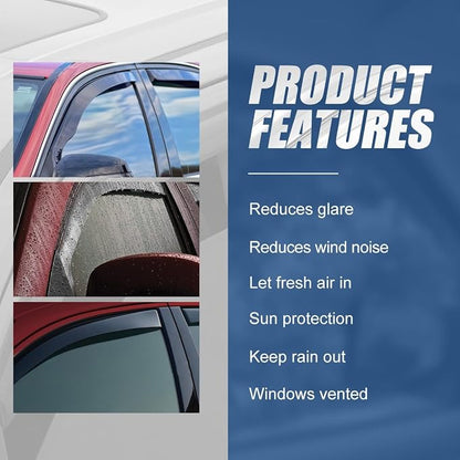 Auto Dynasty 4Pcs Carbon Fiber Pattern Window Visors Compatible - Image 4