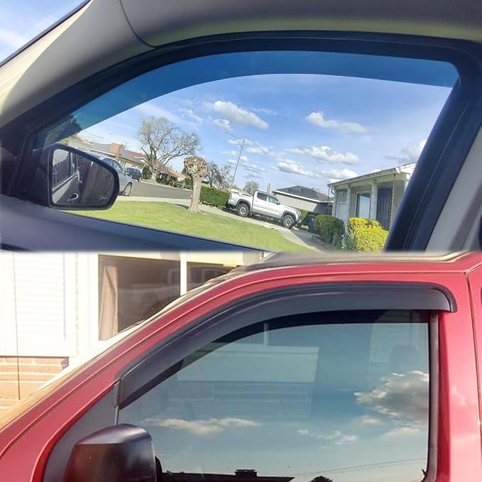 4pcs Outside Mount Style Sun Rain Guard Durable Side Window Wind Deflectors - Image 6