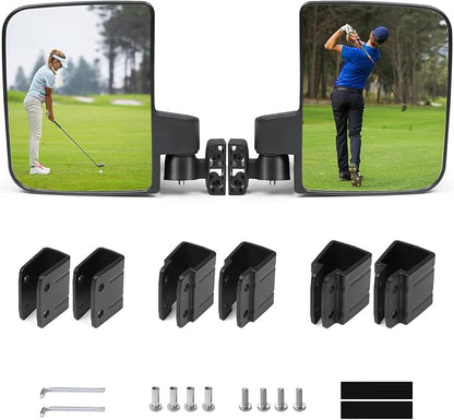 Golf Cart Side Mirrors No Drilling, Universal Folding Rear View Mirror - Image 8