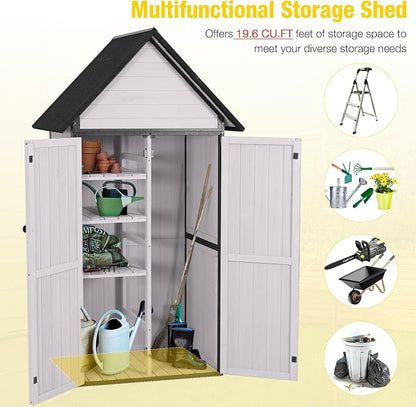 Outdoor Storage Shed, Vertical Wooden Tool Shed - Image 6