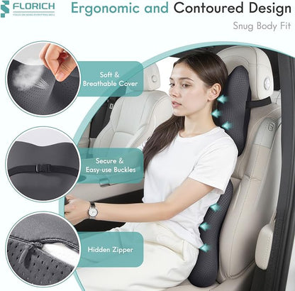 FLORICH Car Lumbar Support Pillow and Neck Headrest Pillow - Image 2
