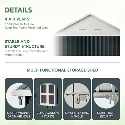 8X6FT Outdoor Steel Storage Shed - Image 2