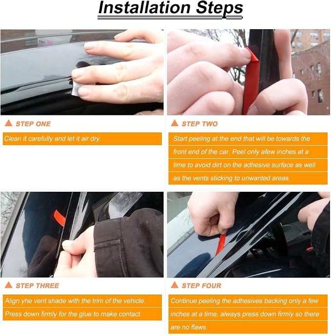 4pc Sun Rain Guards Window Visor Wind Deflector Compatible - Image 8