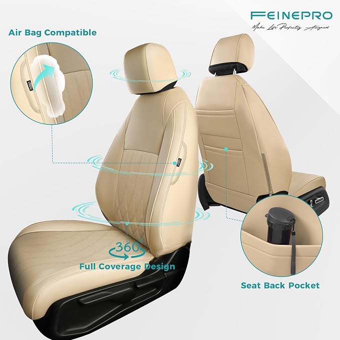 Seat Covers for Honda Civic Sedan 4DR Sedan LX 2022 2023 2024 2025, Leather Car - Image 3