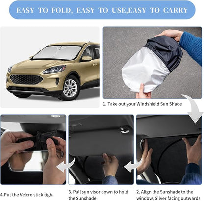for Ford Escape 2020-2025 Sun Shade Sunshade Windshield Cover, 4-Layer Front - Image 6