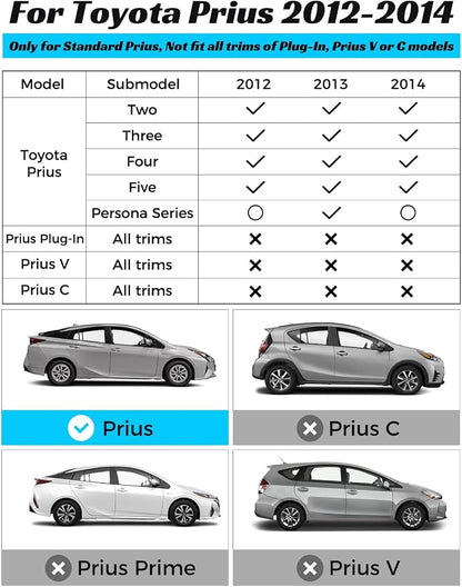 Car Floor Mats for Toyota Prius 2012-2014 Accessories, All Weather Rubber Mat - Image 2