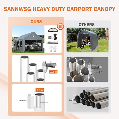Carports 13X25 Heavy Duty, Portable Car Port Garage, Carport Canopy - Image 6