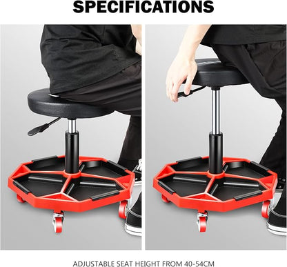 DNA MOTORING TOOLS-00253 Adjustable Height Pneumatic Garage Seat Rolling - Image 4