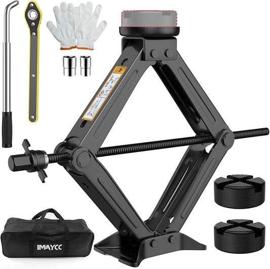 IMAYCC Car Jack Kit 2.5 Ton Scissor Jack Portable Car Jack and Stand Kit by IMAYCC