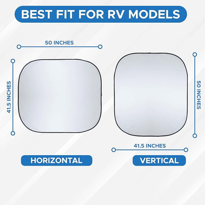 2-Piece RV Windshield Sunshade | Reflective 240T Polyester Front Windshield - Image 2