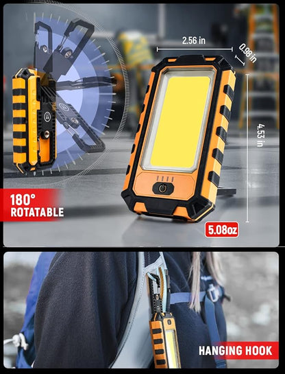 LED Rechargeable Magnetic Work Light 40W 1500Lumens, Hanging Hook 4 Lighting - Image 5