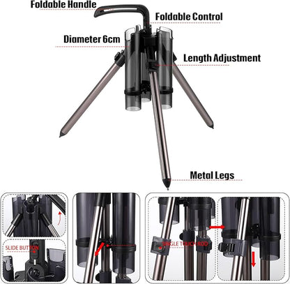 Gisafai Fishing Rod Carrier Foldable Pole Holder Stand 3 Rod Portable Surf - Image 3