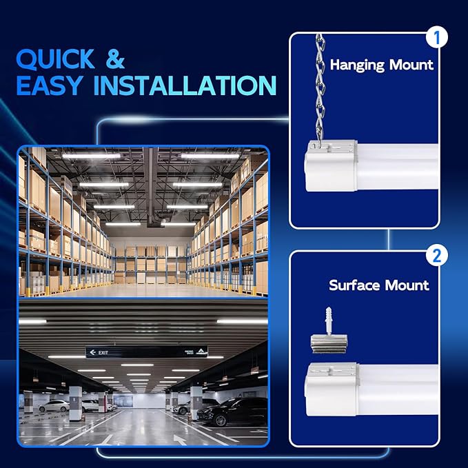 hykolity 10 Pack 4FT Linkable LED Shop Light - Image 3