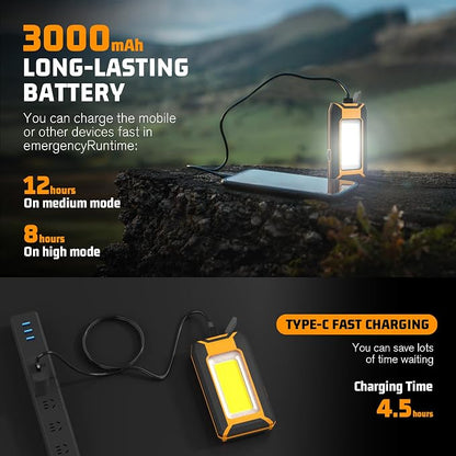 2 Pack 40W 1600LM LED Work Light, Rechargeable Portable Magnetic Flood Lights - Image 3