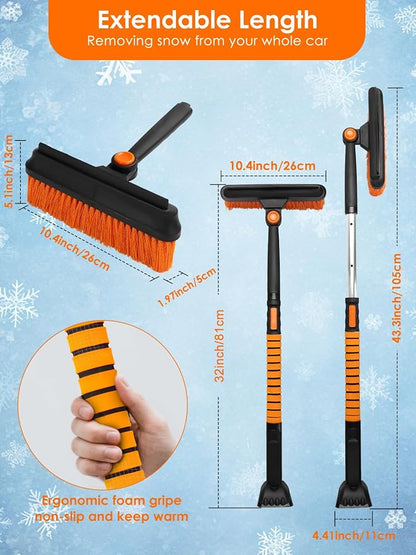 90° Fixed Rotation 3-in-1 Car Snow Brush and Ice Scraper - Image 4