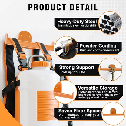 Backpack Leaf Blower Hanger, Backpack Sprayer Wall Mount, Lawn Care Accessories - Image 4
