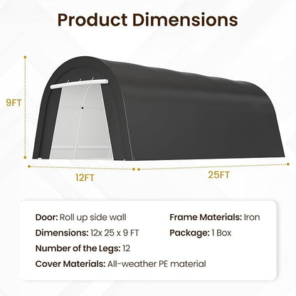 Kiss the Water Carport, Round Portable Garage, Steel Heavy Duty Carport - Image 3