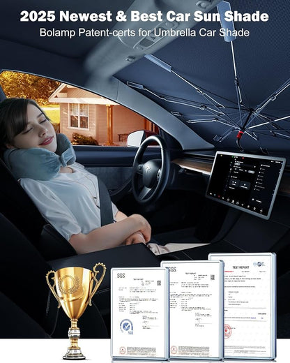 Car Windshield Sun Shade, Spring Structure Umbrella Sunshade - Image 5