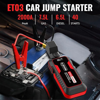 S ZEVZO ET03 Car Jump Starter 2000A Jump Starter Battery Pack - Image 2