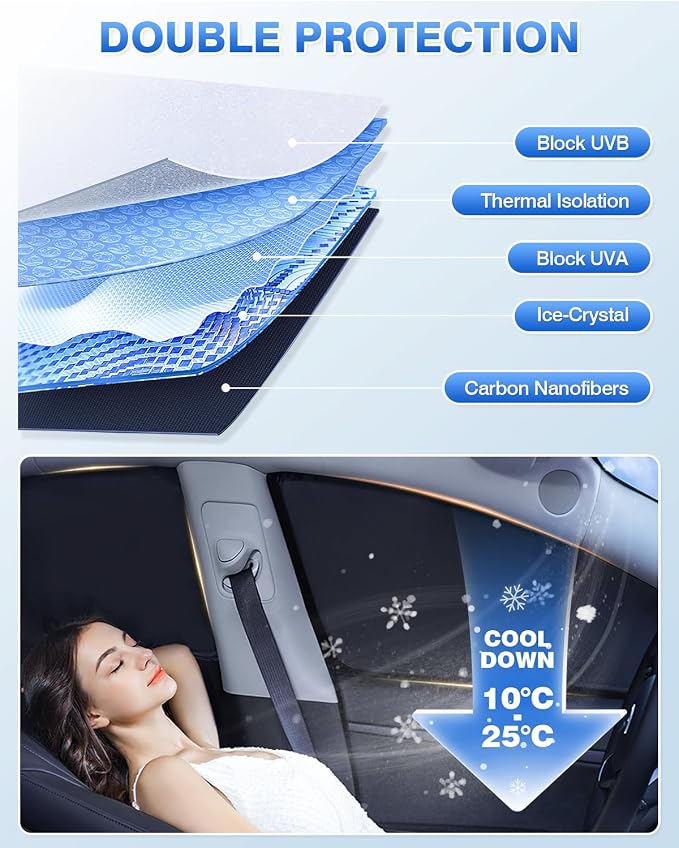 Sunshades for Hyundai Santa Fe 2024 2025 2026 Accessories Windshield Sun Shade - Image 4