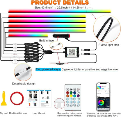 Interior Car LED Strip Lights, Acrylic LED Lights - Image 6