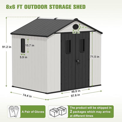 COOS BAY Resin Outdoor Storage Shed - Image 3