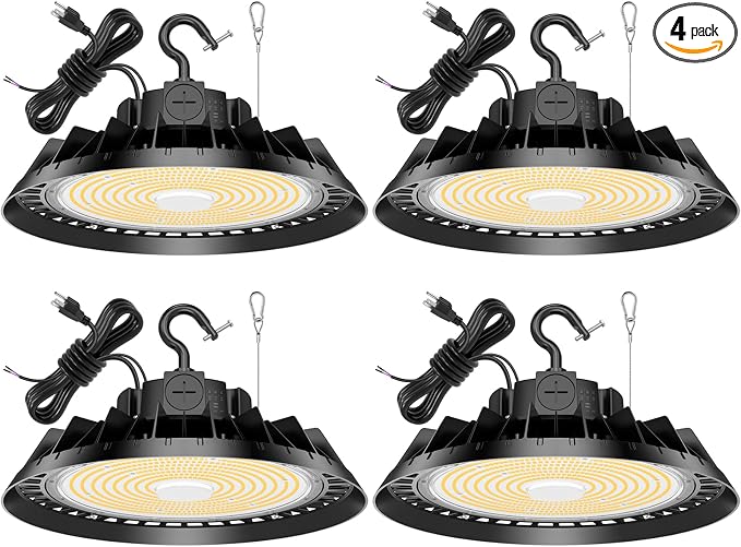4Pack LED High Bay Lights, 150W UFO High Bay LED Shop Lights, 22500LM by BBESTLED