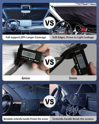 Car Windshield Sun Shade-Sun Ray Reflective Front Window Cover, Foldable Car - Image 3