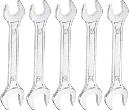 HARFINGTON 5pcs Double Open End Wrench 12mm x 15mm Metric 15 Degree Offset by HARFINGTON