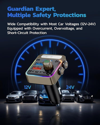 Nulaxy 54W Bluetooth 5.3 Car Adapter - Image 8